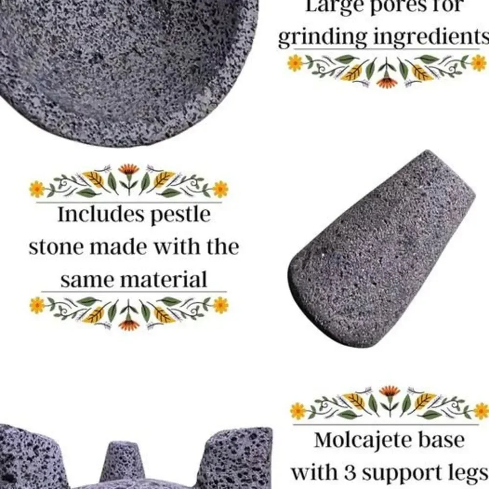 Volcanic rock brand new molcajete bowl mortar and pestle